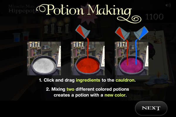 The Princess Bride Game (Windows) screenshot: Potion-making instructions (demo)
