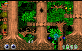 Guimo (Beta Version) (DOS) screenshot: Guimo got the enemy about to flee.