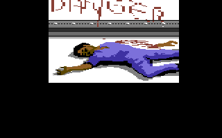 Project Firestart (Commodore 64) screenshot: This game is very cinematic, with closeups of important (or scary) scenes.