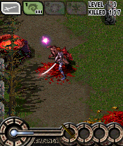 Requiem of Hell (N-Gage) screenshot: Attacking a monster.