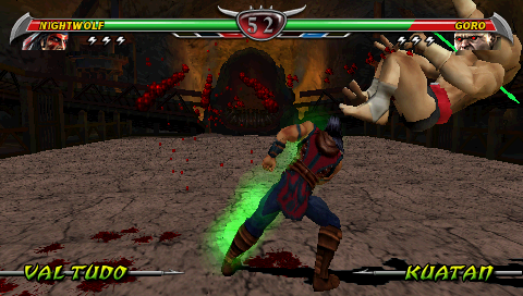 Mortal Kombat: Unchained (PSP) screenshot: Nightwolf's good old shoulder move