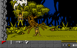 The Gold of the Aztecs (Amiga) screenshot: Begining