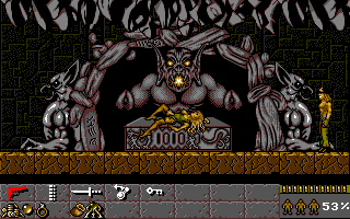 The Gold of the Aztecs (Amiga) screenshot: Don't stop for me...