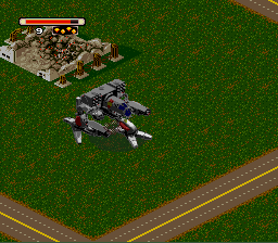 BattleTech: A Game of Armored Combat (SNES) screenshot: I destroyed that building.