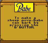 Babe and Friends (Game Boy Color) screenshot: First "tip"...
