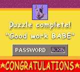 Babe and Friends (Game Boy Color) screenshot: Puzzle complete.