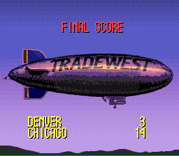Pro Quarterback (SNES) screenshot: Final score