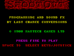 Shoot-Out (ZX Spectrum) screenshot: Game title.