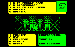 Thing! (Amstrad CPC) screenshot: Underground level B:<br> Now right.