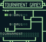 Championship Pool (Game Boy) screenshot: I selected to play a tournament. Do I want to play 8-ball or 9-ball.
