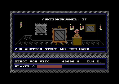 Vermeer (Commodore 64) screenshot: At an auction