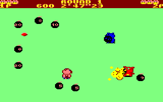 Psycho Pigs UXB (Amstrad CPC) screenshot: A bomb explodes