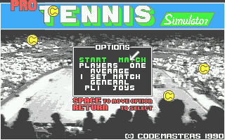 Pro Tennis Simulator (Atari ST) screenshot: Main menu