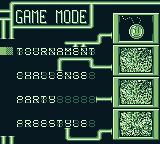 Championship Pool (Game Boy) screenshot: Select your game mode.