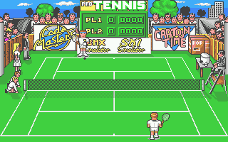 Pro Tennis Simulator (Atari ST) screenshot: About to serve