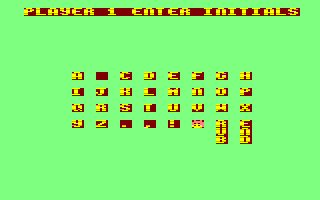 Psycho Pigs UXB (Amstrad CPC) screenshot: Name Entry