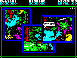 Dingo (ZX Spectrum) screenshot: Sequenced storyboard (original v.).