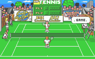 Pro Tennis Simulator (Atari ST) screenshot: The digitised sound here is cringe-worthy