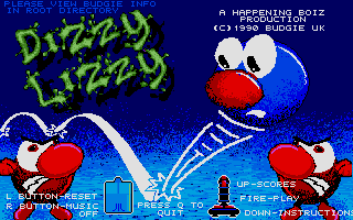 Dizzy Lizzy (Atari ST) screenshot: Title screen