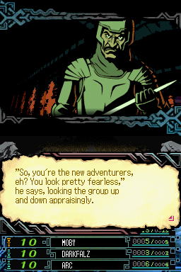 The Dark Spire (Nintendo DS) screenshot: The choice of colors and artstyle makes the game's art look more low-tech than it really is.
