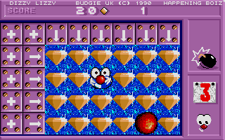 Dizzy Lizzy (Atari ST) screenshot: Starting level one.