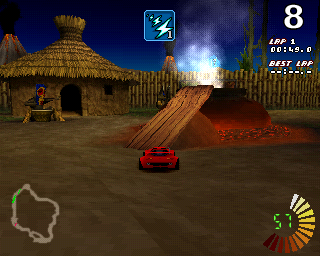 RC Revenge (PlayStation) screenshot: You can do it, yes !