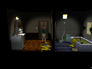 Clock Tower II: The Struggle Within (PlayStation) screenshot: Bathroom