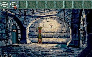 Curse of Enchantia (Amiga) screenshot: Saying hi to the guard doesn't help.