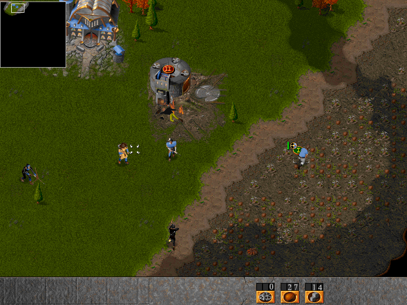 Rising Lands (Windows) screenshot: Under attack from a small band of the rival clan.