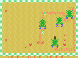 Robopods (TI-99/4A) screenshot: Safety maps appear after a while