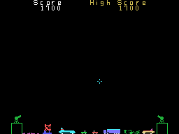 Barrage (TI-99/4A) screenshot: Out of ammo