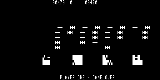 Invaders (Ohio Scientific) screenshot: Game over
