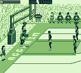 College Slam (Game Boy) screenshot: I've been penalized for goal tending.