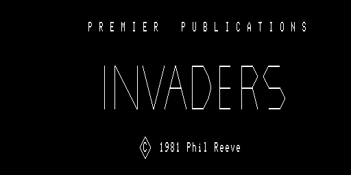 Invaders (Ohio Scientific) screenshot: Title screen