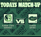 College Slam (Game Boy) screenshot: Today's match-up