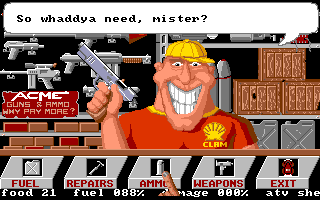 Road Raider (Amiga) screenshot: Shop