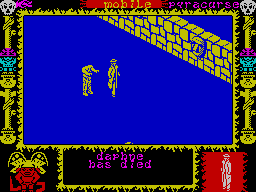 Pyracurse (ZX Spectrum) screenshot: Daphne descends