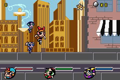 The Powerpuff Girls: Mojo Jojo A-Go-Go (Game Boy Advance) screenshot: The third level is downtown