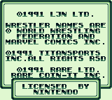 WWF Superstars (Game Boy) screenshot: Copyright notice