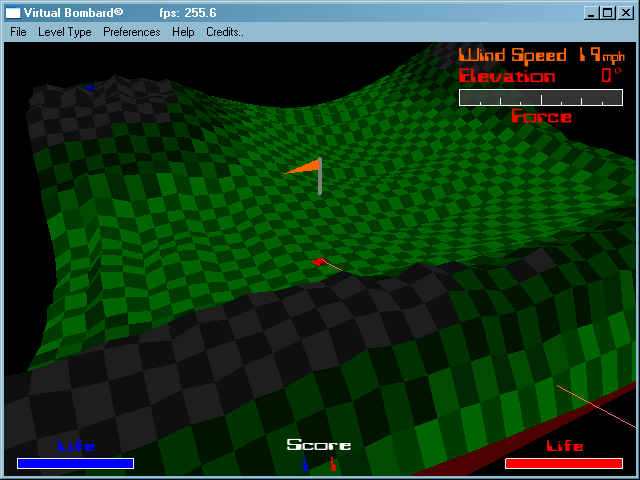 Virtual Bombard (Windows) screenshot: Virtual Gameboard mode