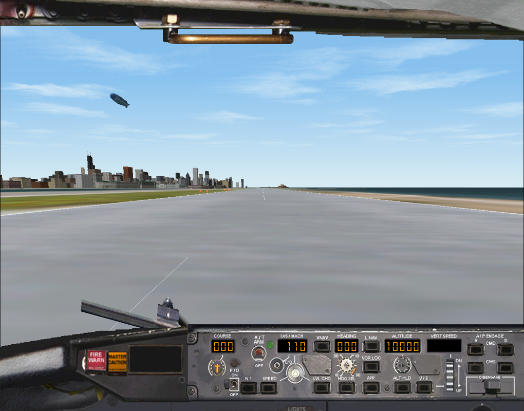 737-400: Greatest Airliners - Special Edition (Windows) screenshot: When landing you can use this smaller panel to see better.