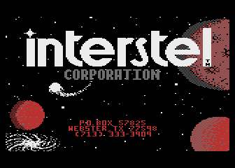 Star Fleet I: The War Begins! (Atari 8-bit) screenshot: Loading / Interstel logo.