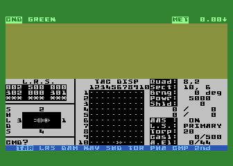 Star Fleet I: The War Begins! (Atari 8-bit) screenshot: The game begins.