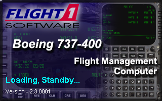 737-400: Greatest Airliners - Special Edition (Windows) screenshot: FMC loading screen; this can be run standalone, or from within the flight simulator.