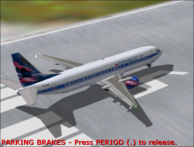 737-400: Greatest Airliners - Special Edition (Windows) screenshot: A Russian Aeroflot skinned 737-400 in FS2000