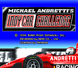 Michael Andretti's Indy Car Challenge (SNES) screenshot: Title screen