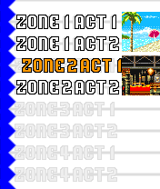 Sonic Advance (N-Gage) screenshot: Stage selection.