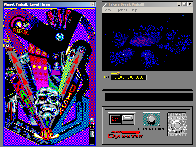 Take a Break! Pinball (Windows 3.x) screenshot: And the boring third Space Quest table... considering that the series already had four games at that point, I don't know why they couldn't reach to older ones or perhaps even other game series...