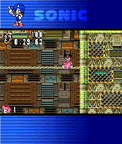 Sonic Advance (N-Gage) screenshot: Some acrobatics on the rope.