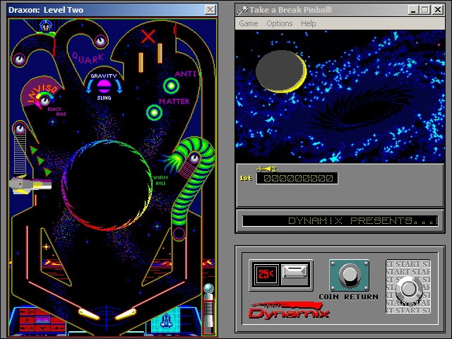 Take a Break! Pinball (Windows 3.x) screenshot: The second Nova table... I never even played this game and this table doesn't look very detailed, yet I appreciate its space theme.